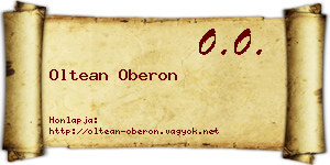 Oltean Oberon névjegykártya